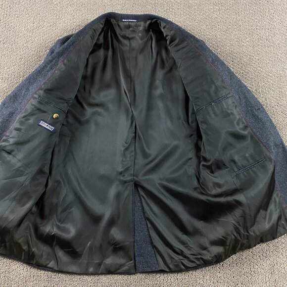 Lands' End Lambs Wool Herringbone Tweed Blazer Sport Coat Men's 40R Blue Gray - Picture 5 of 15